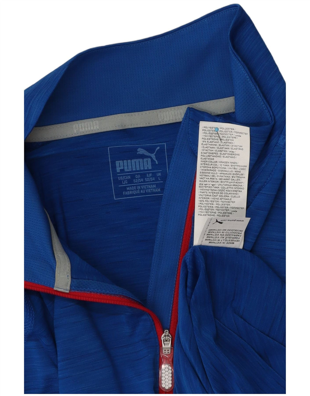 Maglia Puma da uomo con zip e collo a maniche lunghe, grande, in poliestere chiazzato blu