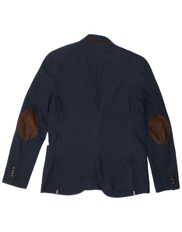 Giacca blazer da uomo a 2 bottoni Zara EU 52 grande poliestere blu navy