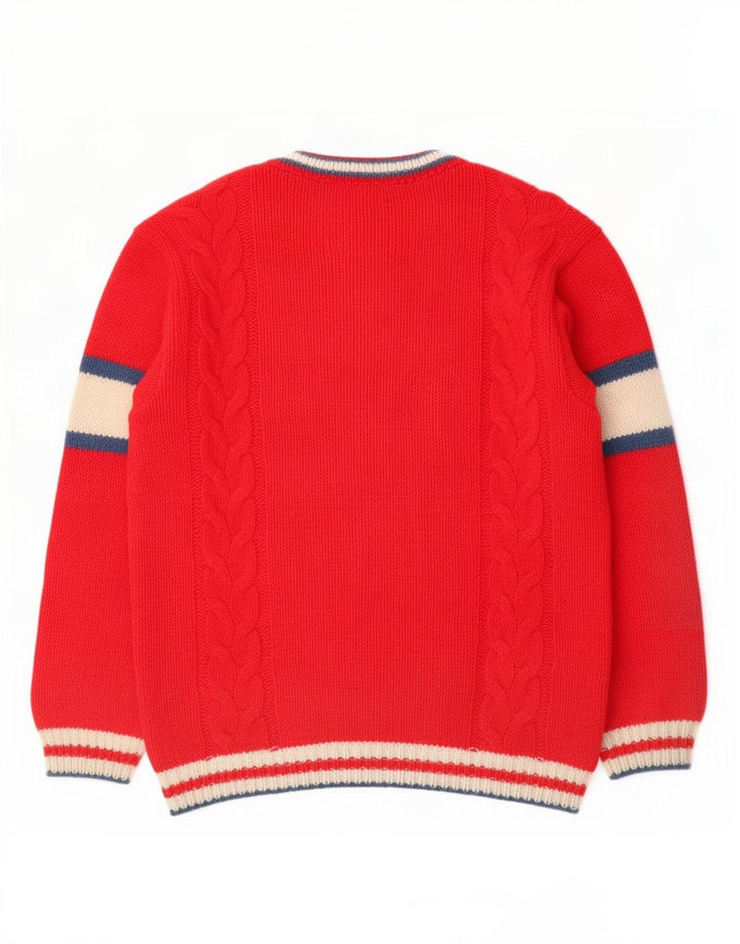 Maglione con scollo a V grafico da uomo Foxhound color block rosso medio