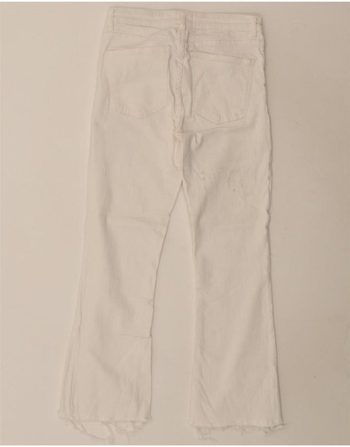 Jeans corti da donna Zara EU 38 piccoli W28 L26 cotone bianco