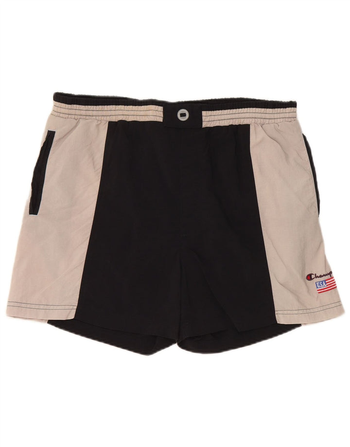 CHAMPION Pantaloncini da bagno da uomo Medium Black Colourblock in poliammide