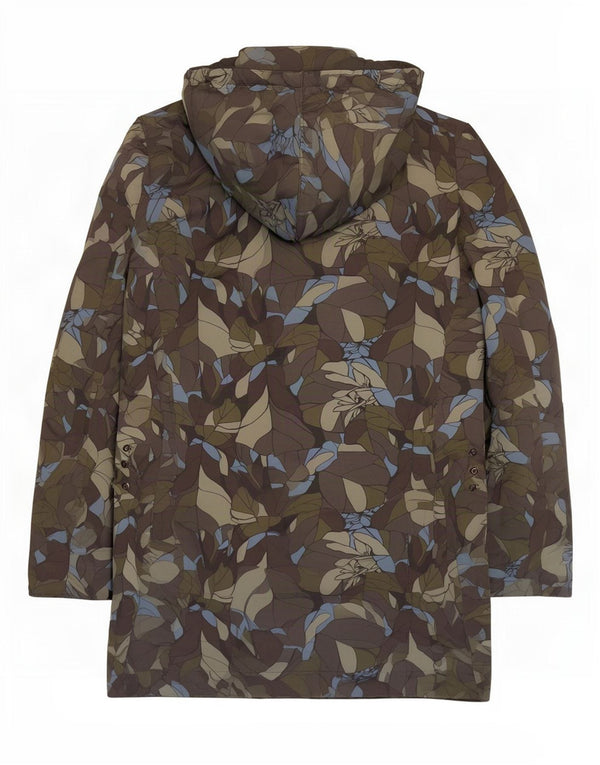 Cappotto imbottito con cappuccio da donna Armani Jeans EU 42 grande poliestere floreale verde