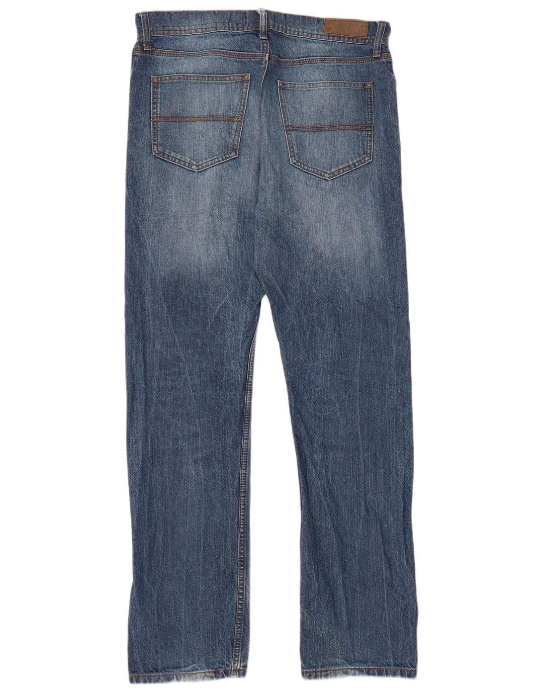 Jeans dritti vestibilità regolare da uomo Marks & Spencer W32 L33 cotone blu