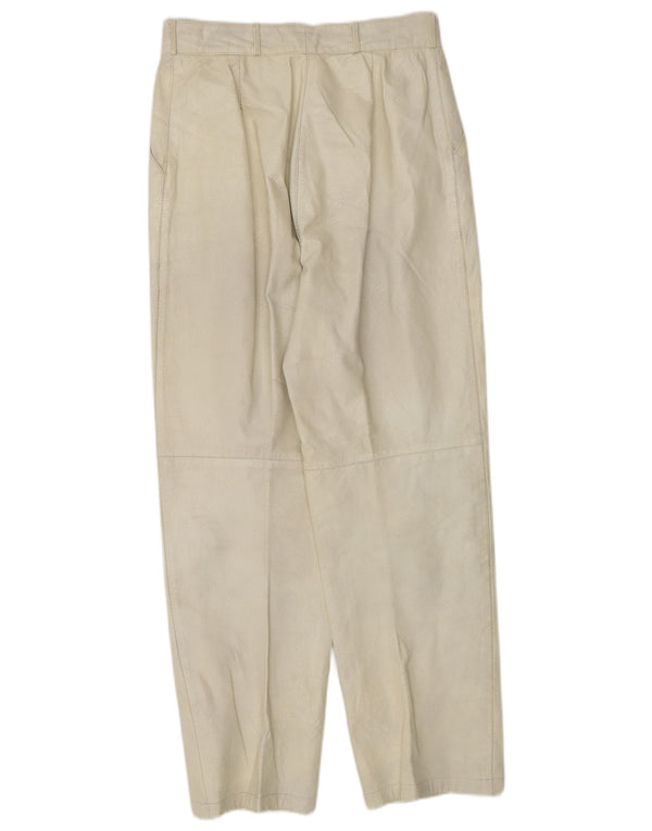 Pantaloni casual a vita alta da donna vintage IT 38 XS W25 L28 Bianco sporco