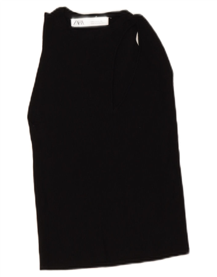 Canotta corta da donna Zara UK 12 media nera