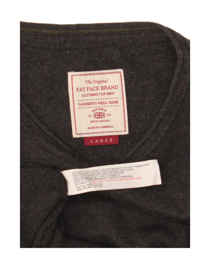 Maglione maglione girocollo da uomo Fat Face grande cotone grigio