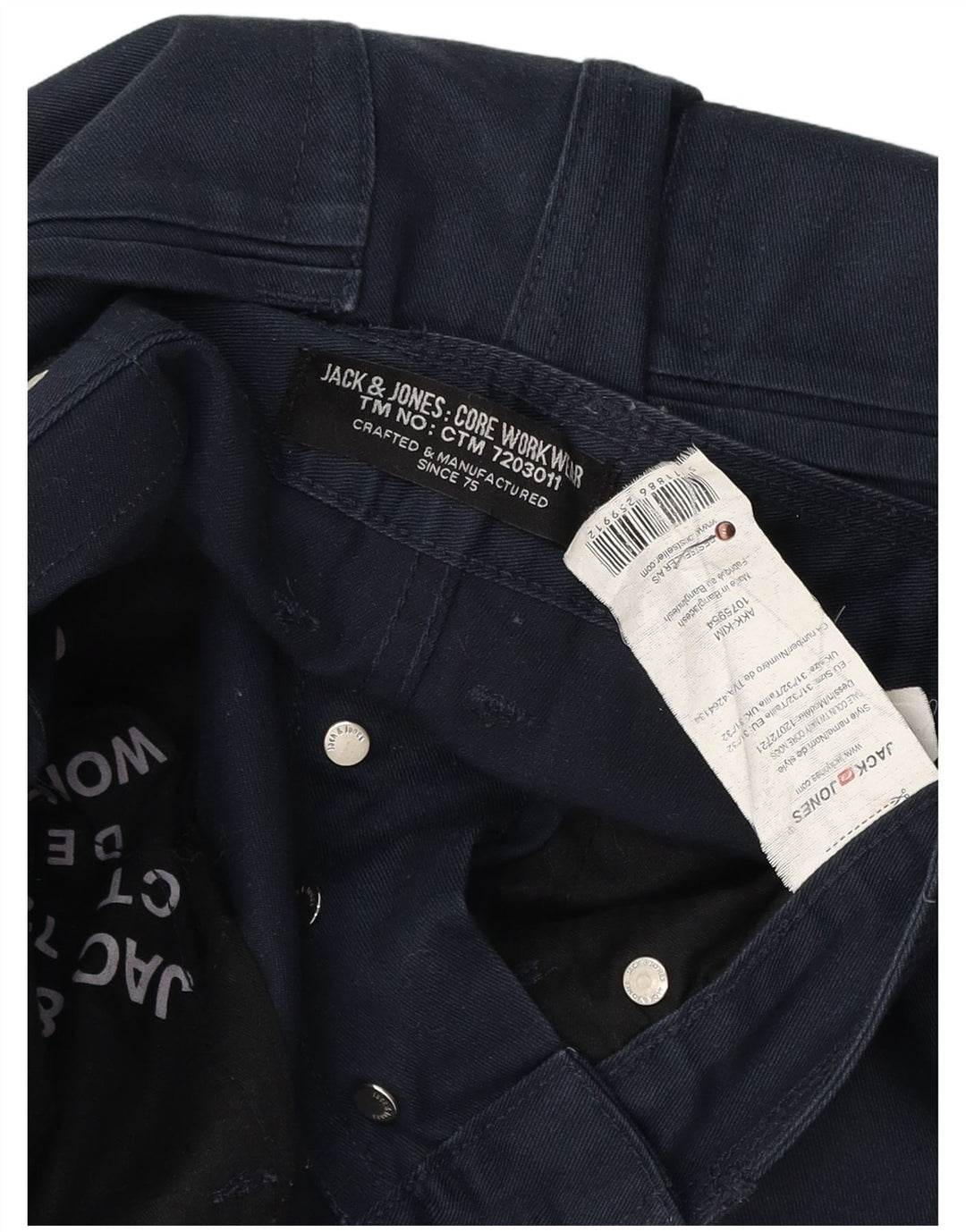 Pantaloni a banana da uomo Jack & Jones W31 L32 in cotone blu navy