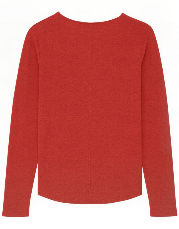 Massimo Dutti Top da donna manica lunga UK 10 Small Rosso