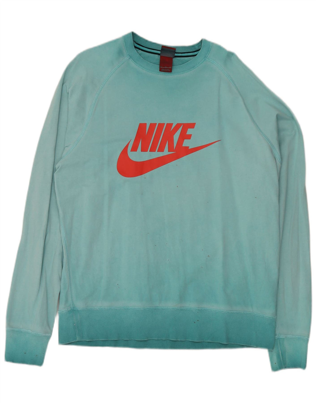 Felpa grafica da uomo NIKE maglione XL in cotone turchese