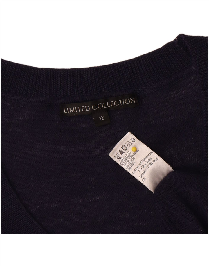 Maglione maglione con scollo a barca da donna Marks & Spencer UK 12 medio blu navy