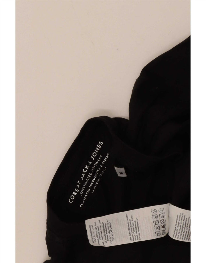 Jack & Jones Top grafico da uomo a maniche lunghe in cotone nero medio
