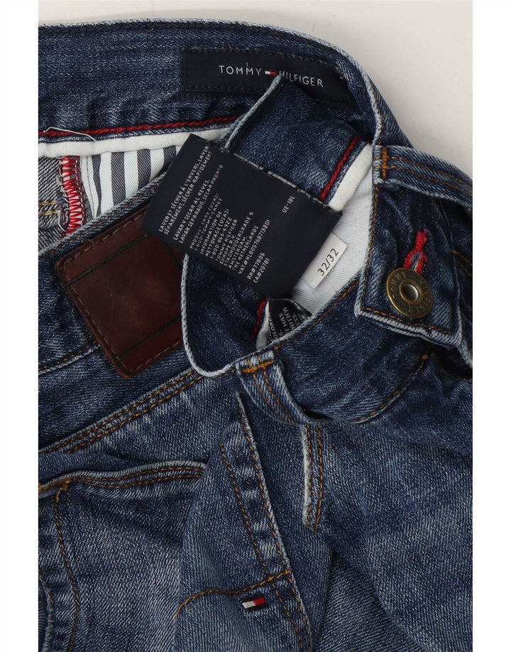 Jeans dritti invecchiati da uomo Tommy Hilfiger W32 L32 cotone blu