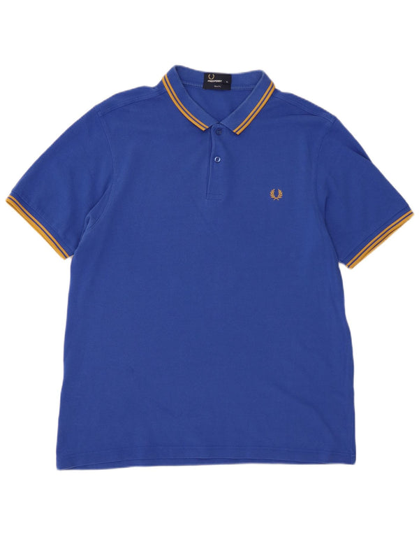 Polo da uomo slim fit Fred Perry XL in cotone blu