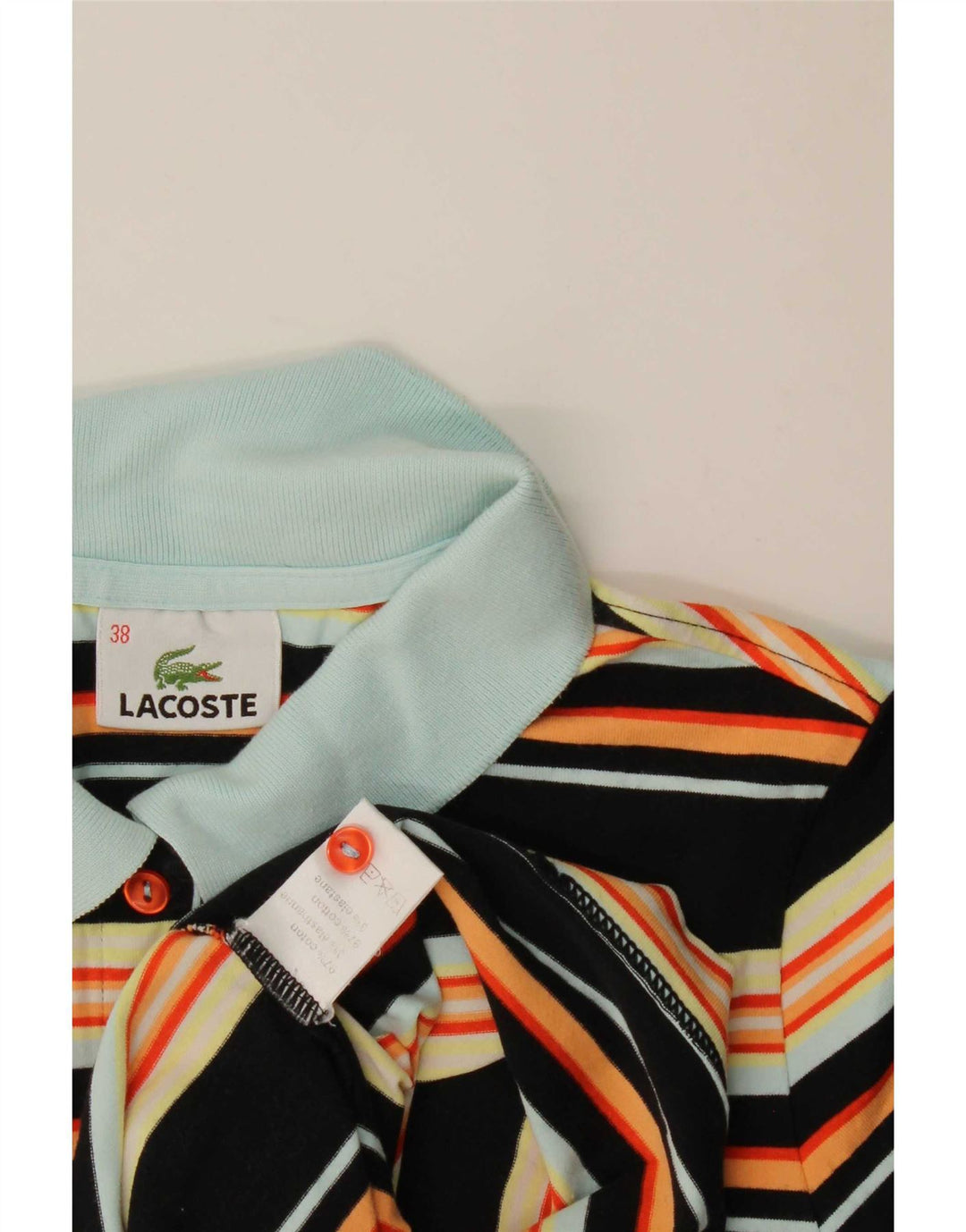 Polo da donna Lacoste taglia 38 media cotone a righe nere