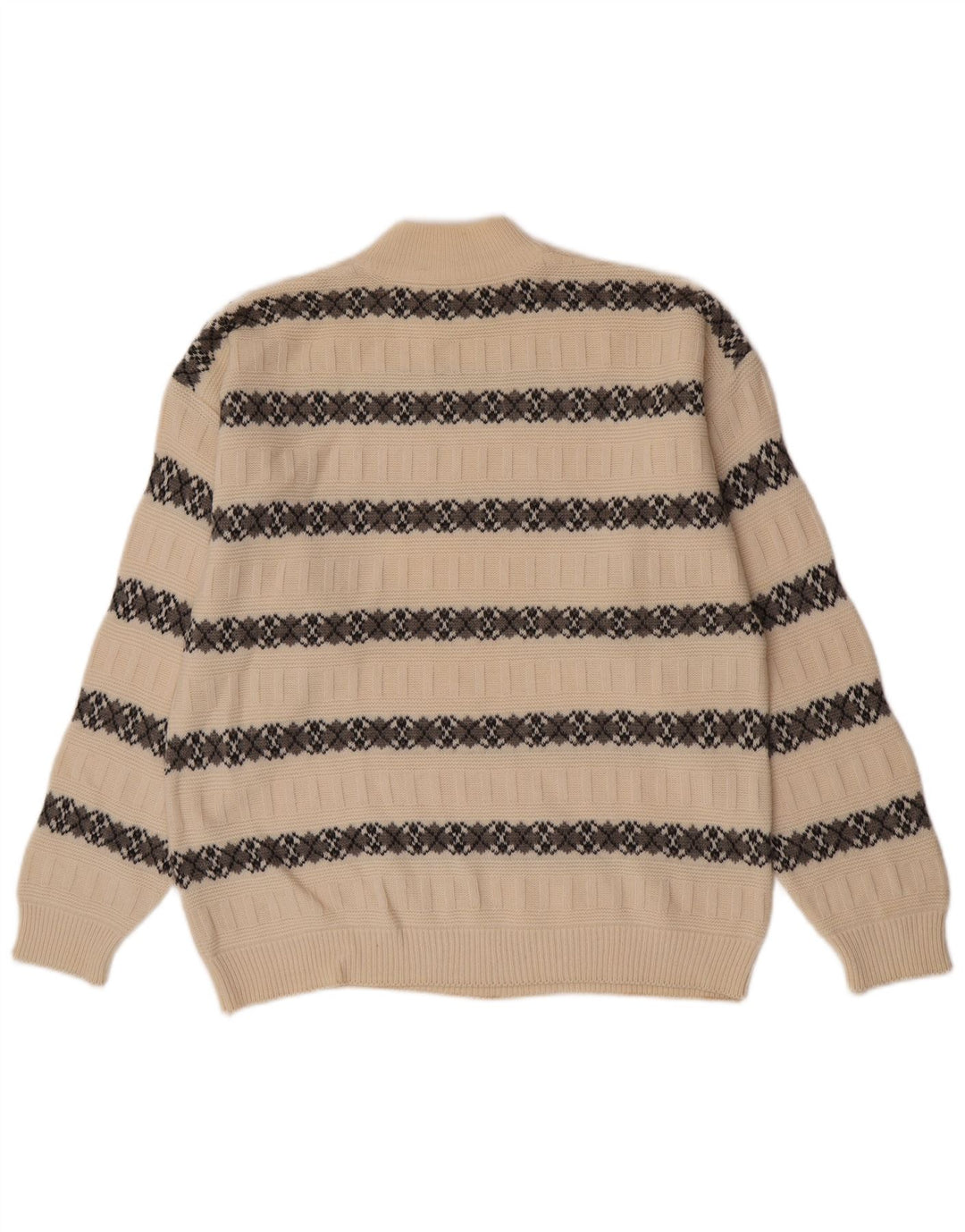 Maglione maglione da uomo con collo alto Suspense IT 52 Lana a righe grandi bianco sporco