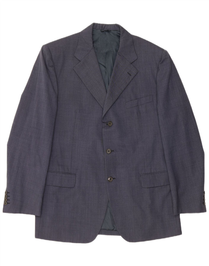 Giacca blazer da uomo a 3 bottoni Burberry IT 54 Large in lana blu navy
