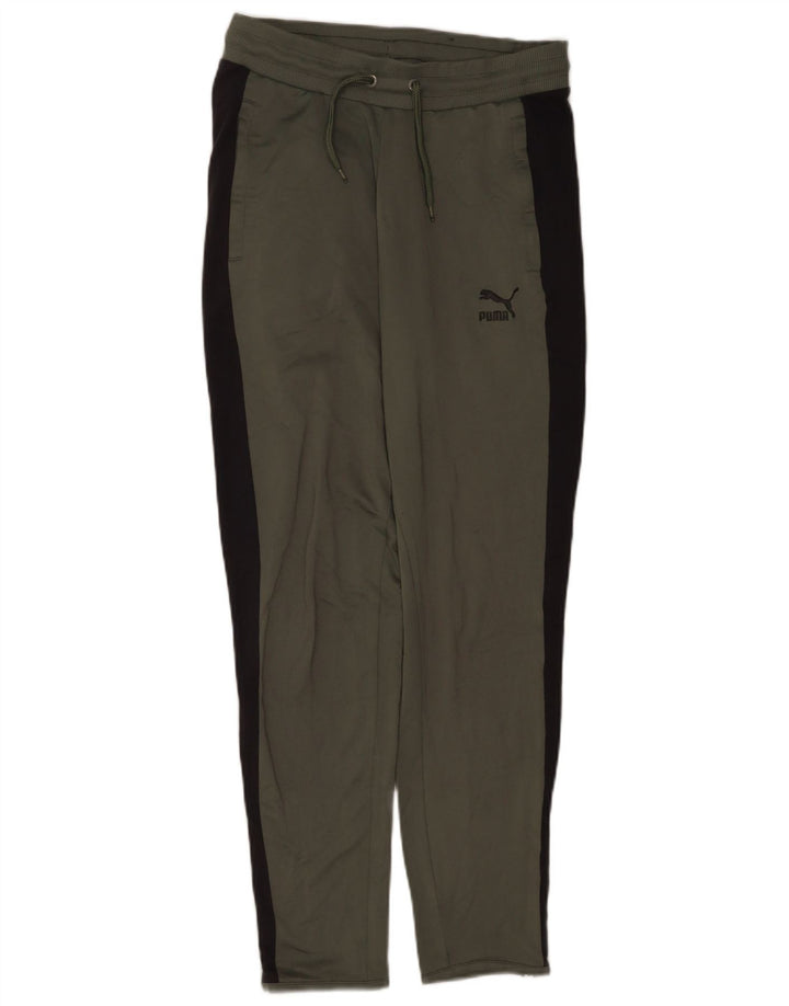 Pantaloni da tuta da uomo Puma Small in poliestere color block grigio