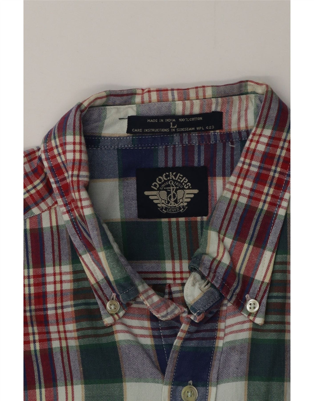 Camicia da uomo Dockers grande in cotone a quadri multicolore