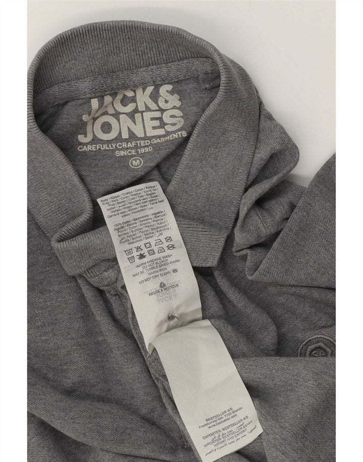 Polo da uomo Jack & Jones in cotone screziato grigio medio