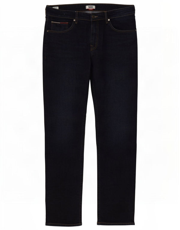 Jeans dritti da uomo Tommy Hilfiger W34 L34 cotone blu navy