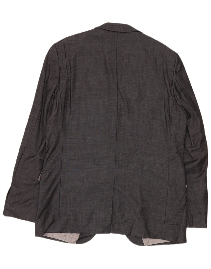 Giacca blazer da uomo Dkny a 2 bottoni vestibilità classica UK 42 XL lana grigia