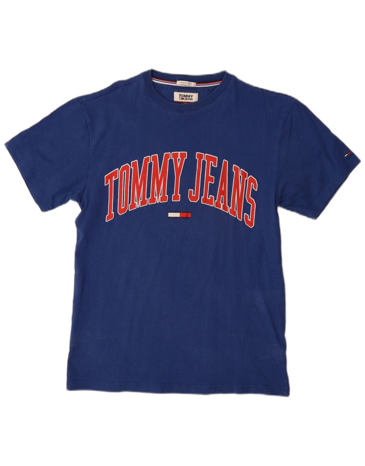 TOMMY HILFIGER T-shirt grafica da uomo con vestibilità regolare, piccola, in cotone blu