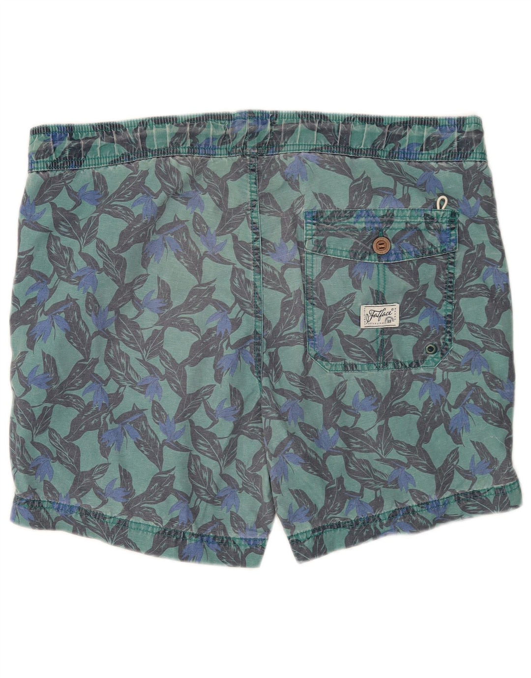 Pantaloncini da bagno da uomo Fat Face Cotone geometrico verde medio