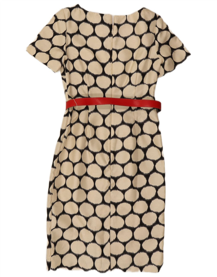 JACQUES VERT Abito tubino da donna UK 8 Piccolo poliestere a pois beige