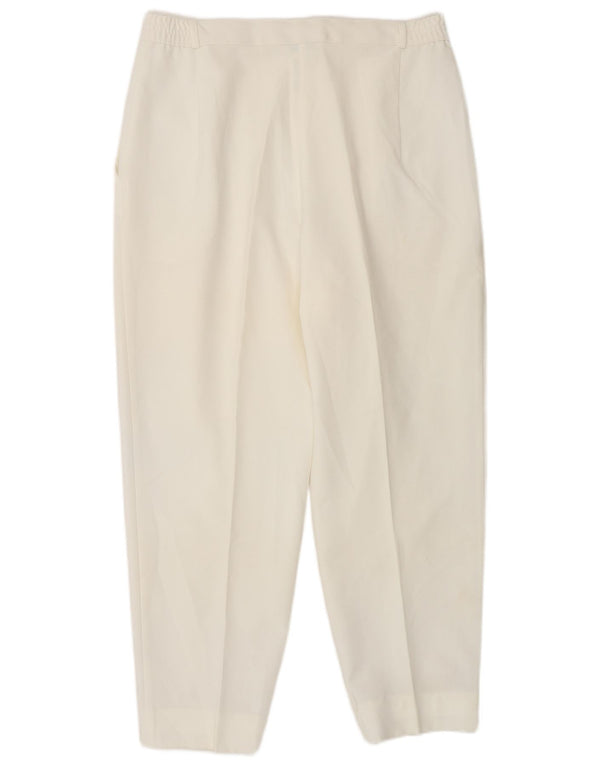 Pantaloni casual con pegged da donna Marks & Spencer UK 16 Large W34 L27 Bianco