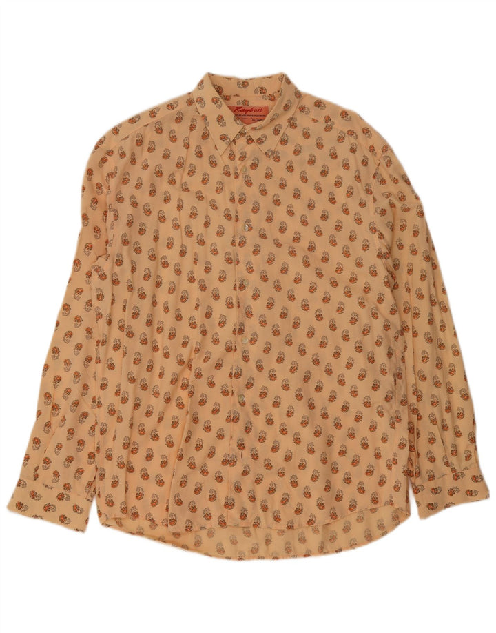 Camicia da uomo Raybest grande arancione Paisley