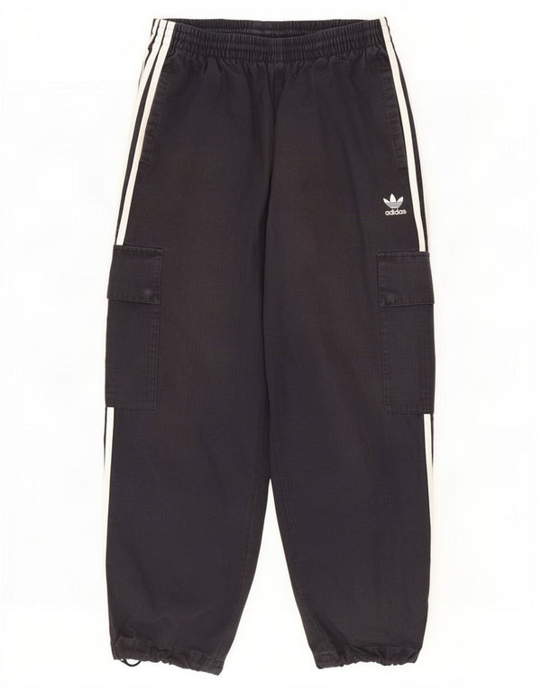 Pantaloni cargo Adidas da uomo a vestibilità ampia medi W32 L27 cotone nero