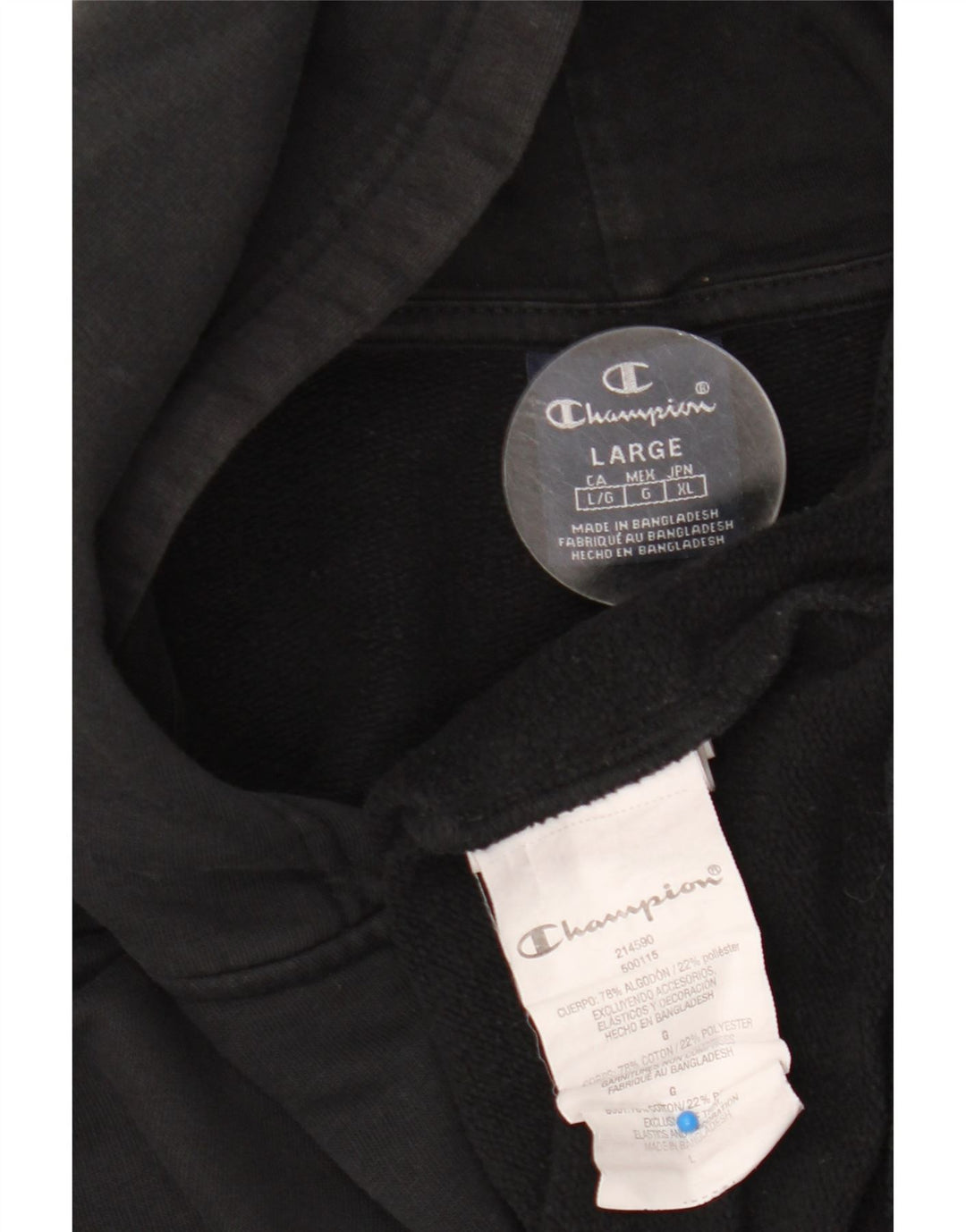 Maglione con cappuccio e zip da uomo Champion grande in cotone nero