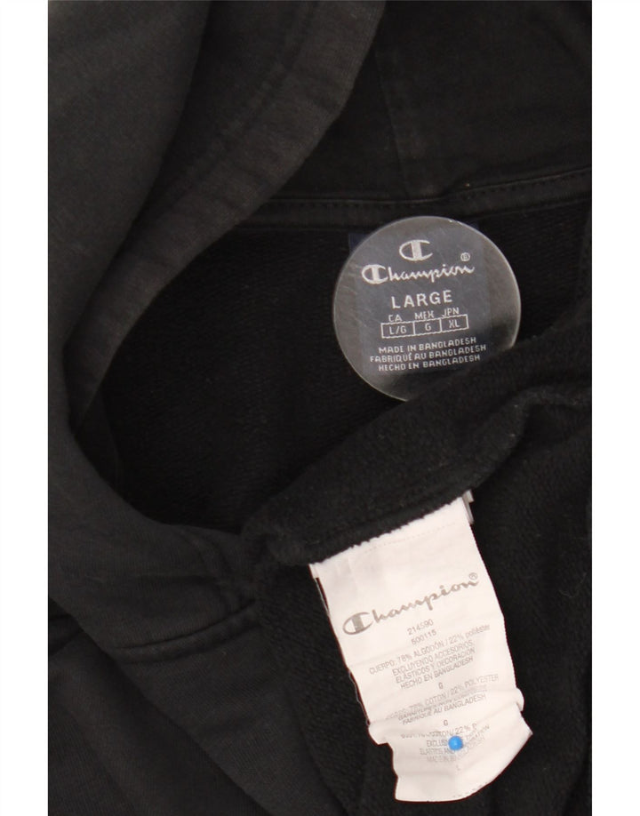 Maglione con cappuccio e zip da uomo Champion grande in cotone nero