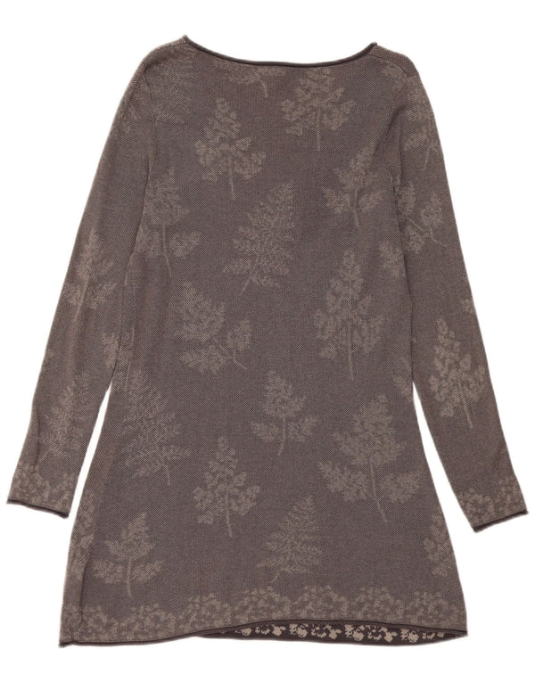 Abito maglione a maniche lunghe da donna White Stuff UK 12 Cotone floreale grigio medio