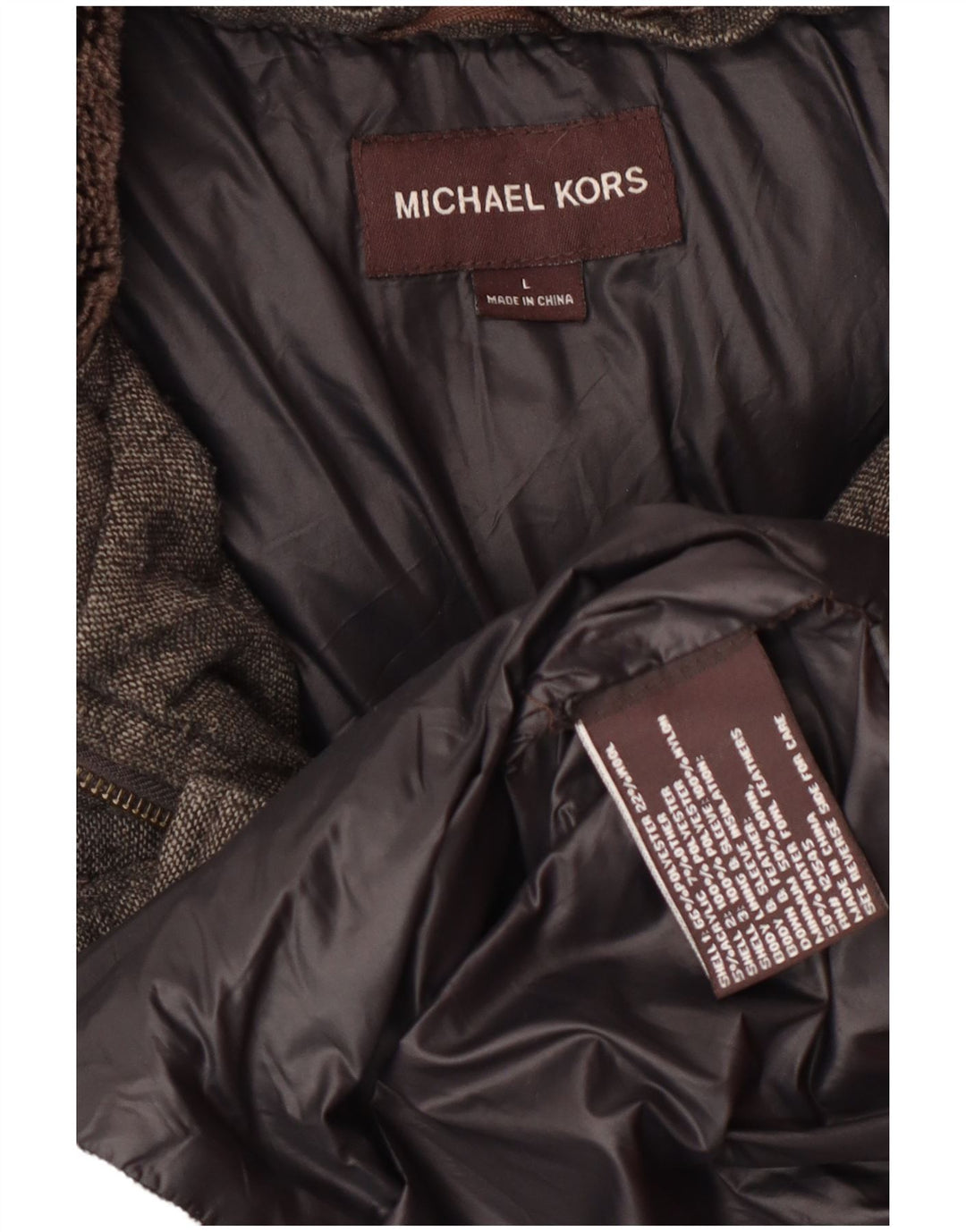 Giacca imbottita da uomo Michael Kors UK 40 grande poliestere grigio