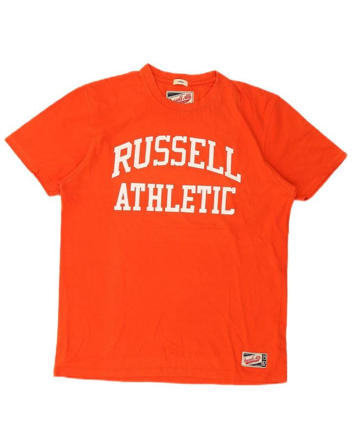 T-shirt grafica da uomo Russell Athletic, taglia grande, arancione