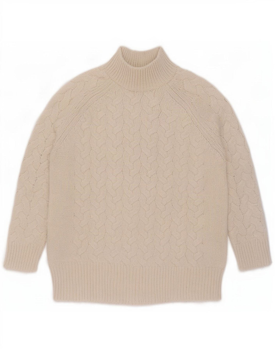 Maglione maglione a collo alto da donna Marks & Spencer UK 16 grande acrilico beige