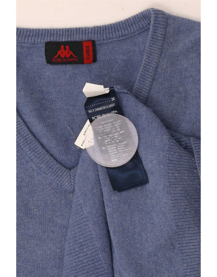 Maglione Kappa da uomo con scollo a V XL in lana blu