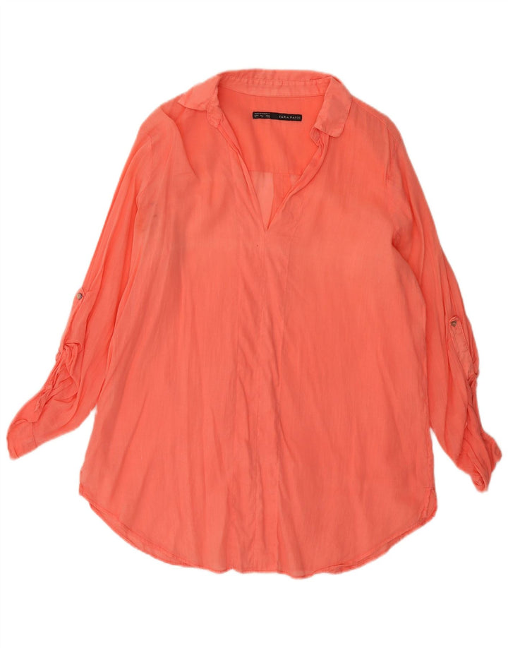 Top Blusa Donna Zara UK 14 Rosa Medio