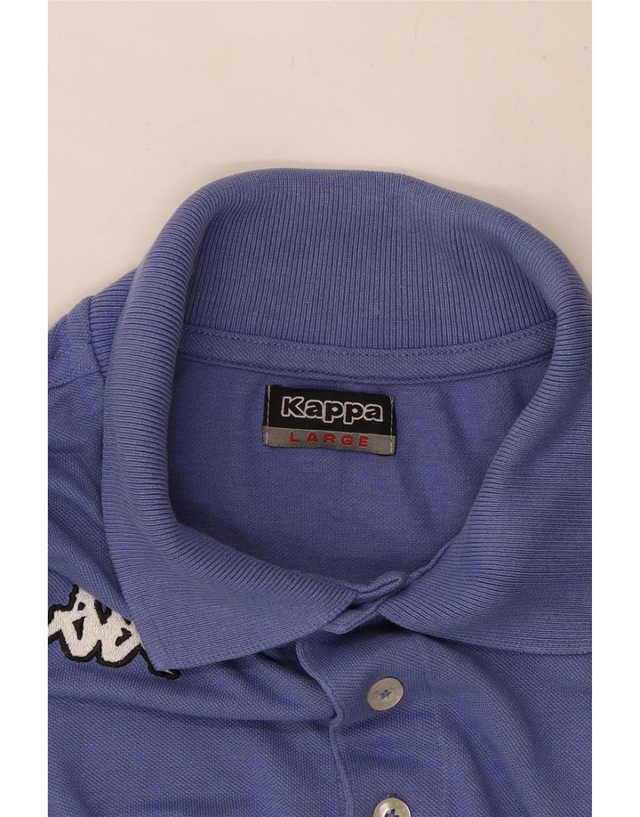 Polo Kappa da uomo a maniche lunghe grande blu