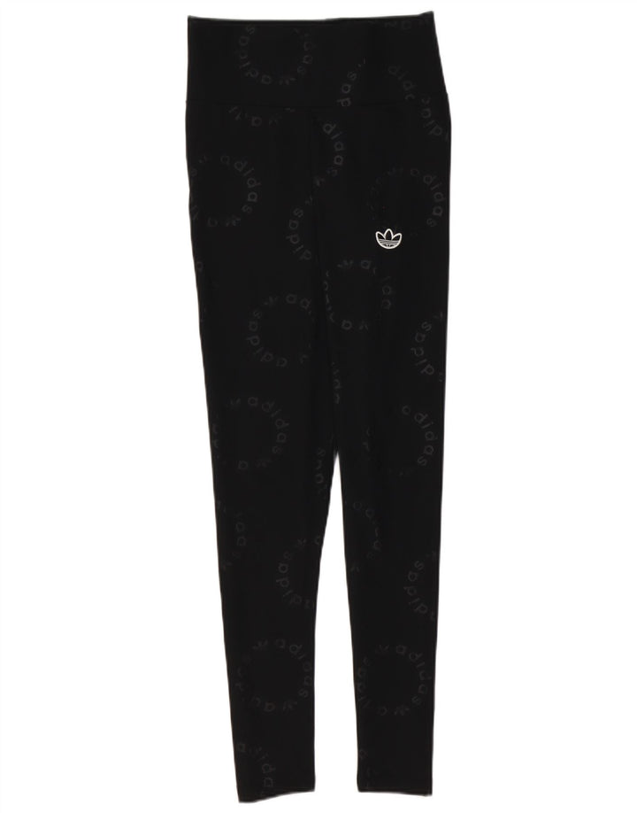 Leggings grafici da donna Adidas UK 10 piccoli poliestere nero