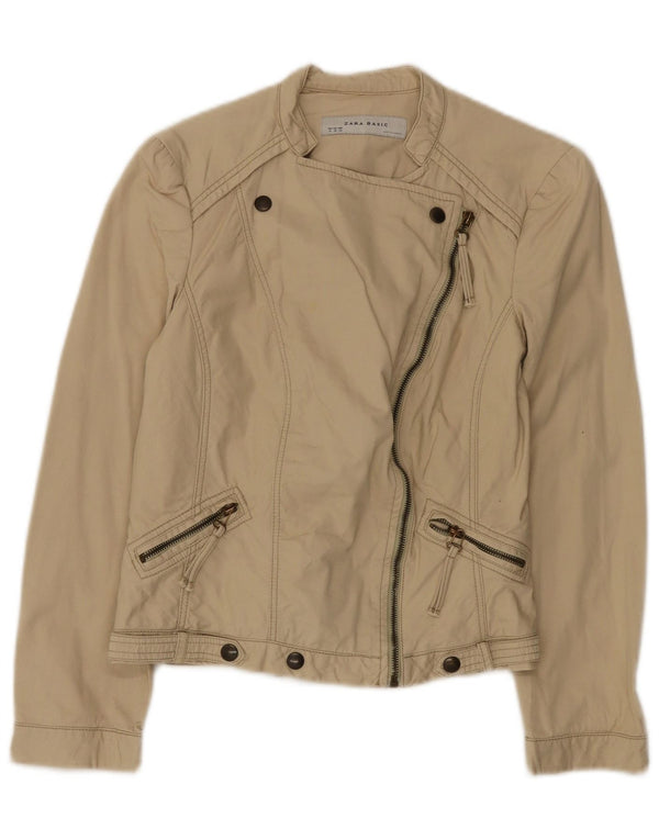 Giubbotto bomber da donna Zara UK 12 cotone beige medio