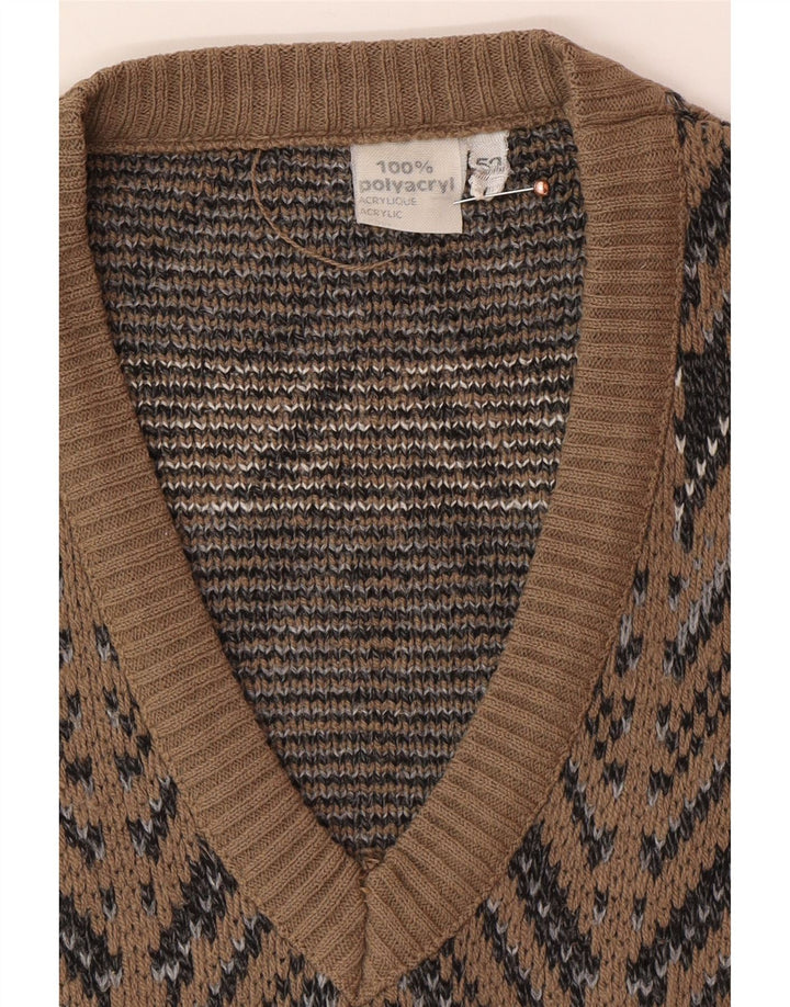 Canotta da uomo VINTAGE IT 52 Large Marrone Fair Isle