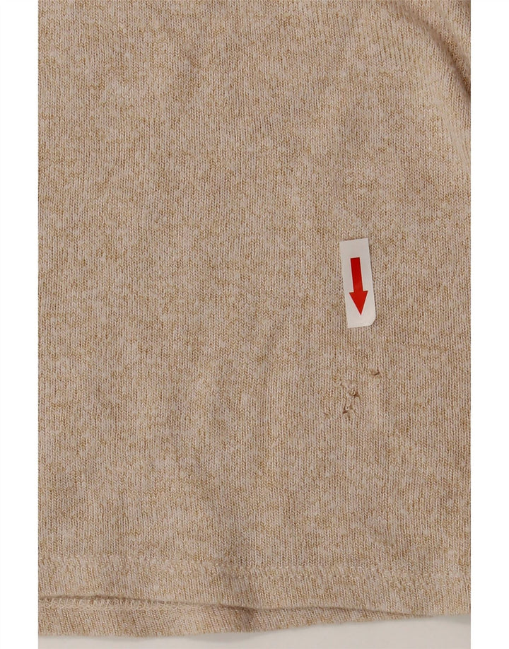 Top Blusa Donna Zara UK 14 Large Beige Viscosa