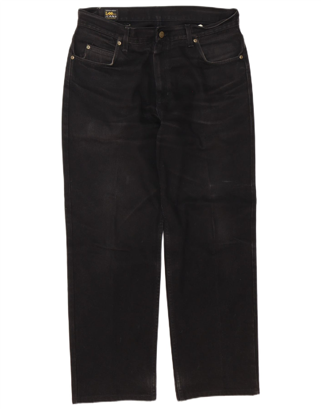 Lee Mens rotto in jeans dritti W36 L32 cotone nero