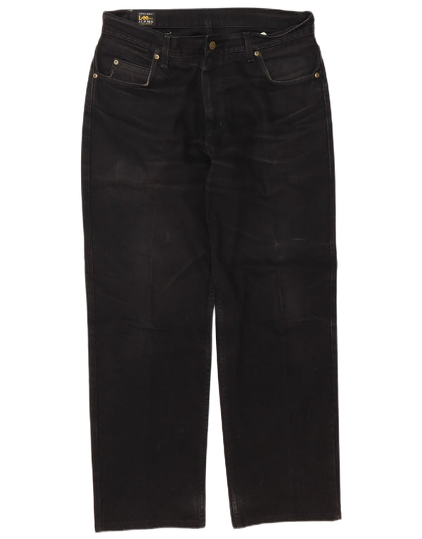 Lee Mens rotto in jeans dritti W36 L32 cotone nero