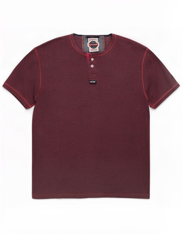 Superdry T-shirt da uomo grande bordeaux in cotone
