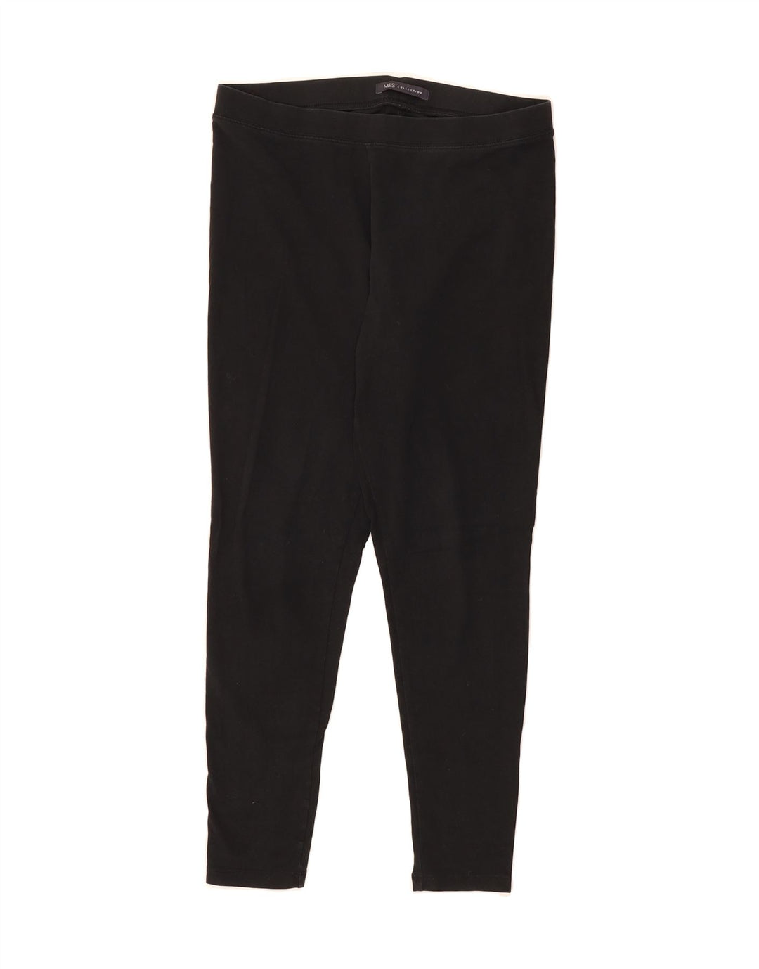 MARKS & SPENCER Womens Crop Leggings UK 12 Medium Black Cotton Vintage Marks & Spencer and Second-Hand Marks & Spencer from Messina Hembry 