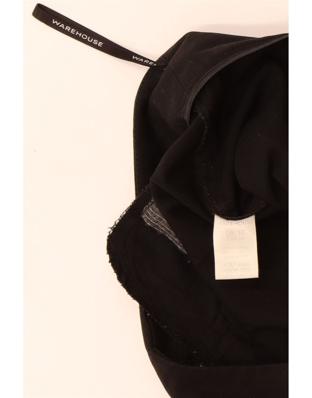 Pantaloni casual da donna Warehouse UK 10 piccoli W28 L30 poliestere nero