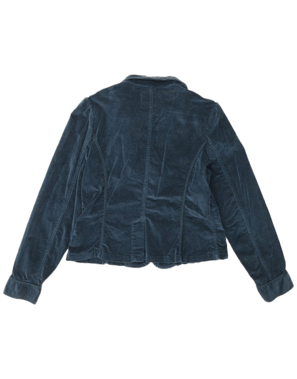 Levi's Womens Signature 2 Button Velvet Blazer Jacket UK 18 XL Blue Cotton